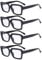 Eyekepper Packung mit 4 stilvollen Brillen für Frauen - Schwarze übergroße quadratische Brille +2.00