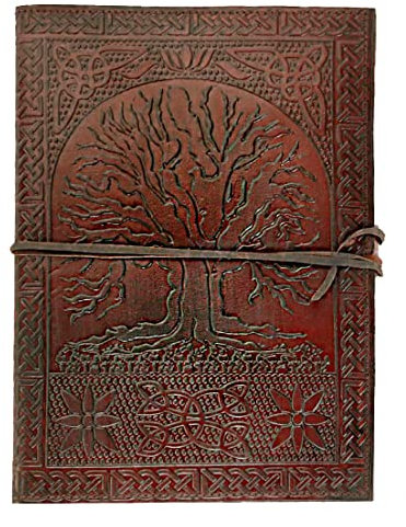 18 cm Notizblock Notizen Notizbuch Seiten Handgemacht Album Tagebuch Leder mit Lederbezug Geschenke Antik Keltische Baum des Lebens