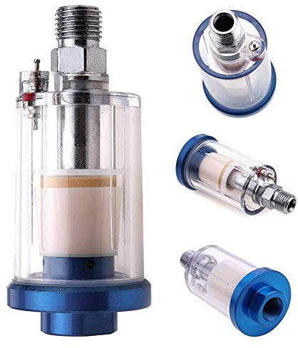 LanCo 1/4 BSP Mini Air Filter Moisture Water Trap for Spray Paint Gun, Air Compressor, Pneumatic Tool