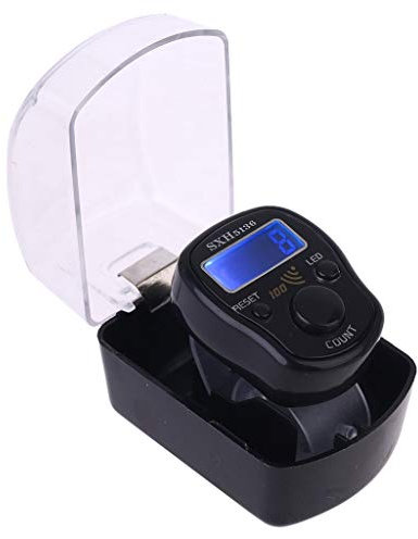 BIlinli Tragbarer digitaler elektronischer Handgelenkzähler mit LED-Licht und Ton Manuelles Zurücksetzen des Dekompressions-Entspannungs-Fingerwerkzeugs für Meditation