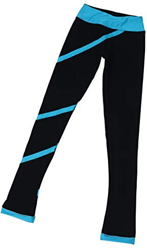 BESPORTBLE Eislaufhose Kinder Skatinghose Yoga Trainingshose Stretch Leggings mit Spiralstreifen für Frauen M?dchen Eiskunstlauf Tanzen Workout Training L Eiskunstlauf Hosen