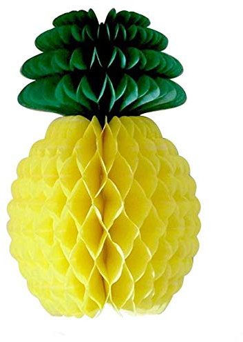 ANCLLO 5 Stück Ananas-Papier-Wabenkugeln, Obstdekoration, Papierkugeln, tropische Sommerparty, Tischdekoration, Tischdekoration, Dekoration