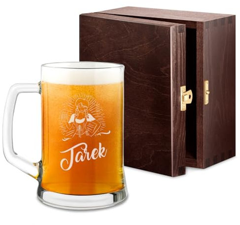 Maverton Bierkrug mit Gravur - Personalisierte Geschenke Männer - 500 ml - zu Weihnachten - Geburtstagsgeschenk für Herren Bierglas Papa - Geschenkidee für Bierfreunde - Vorname