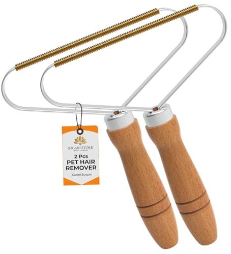 Lint Remover Carpet Scraper Tool 2PCS-Double Sided Portable Lint Cleaner for Clothes, Lint Eraser Pro, Carpet rake, Pet Hair Remover Tools for Carpet, Pro Lint Shaver, Blanket,Stair,Sofas,Fuzz,Fabric