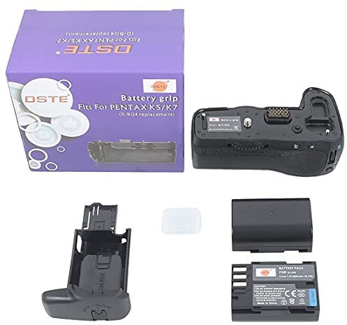 DSTE D-BG4 Vertical Battery Grip + 2pcs D-LI90 Battery Compatible with Pentax K5 K7 Camera