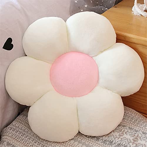 Morbuy Cuscino a Forma di Fiore in Peluche Lanuginoso, Cuscini per Sedia Fiore Carina Morbidi,Tatami Nordico Angolo di Lettura Cuscini Decorativi per Camera da Letto (A. Bianco,30x30cm)