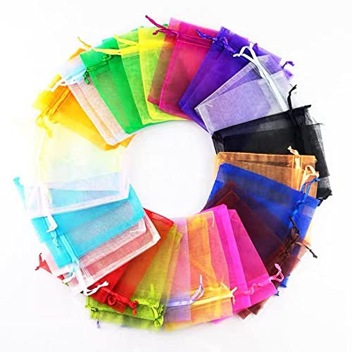 LUMoony 100 Pcs Organza Bijoux Sacs Pochettes À Cordon De Mariage Fête De Noël Faveur Cadeau Sacs De Noël Faveurs De Mariage Cadeau Cordon Sacs Cordon Emballage Sacs En Maille