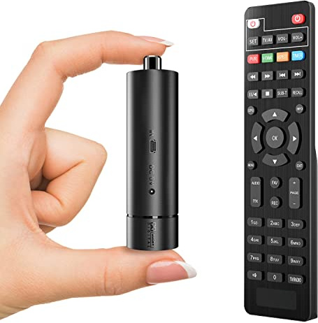 Dcolor Decoder Digitale Terrestre 2022 - DVB-T2/C Mini Stick Cavo HDMI Incluso, Supporta Uscita AV/PVR Funzione/USB/H.265 HEVC Main 10/1080P [TV Telecomando Incluso]
