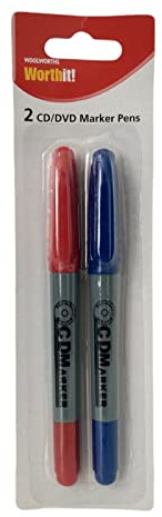 Woolworth Worthit! 2 CD/DVD Marker Pens (Blue/Red) 079011380