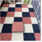 12 Pcs Interlocking Carpet Tiles, Plush Foam Square Floor Mats Set, Puzzle Floor Mat For Living Room, Bedroom And Hard Floor, 12 Tiles/12 Sq.Ft(Color:Navy Blue+Light Red+White)