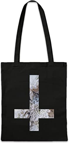 Urban Backwoods Inverted Flower Cross Hipster Bag Beutel Stofftasche Einkaufstasche