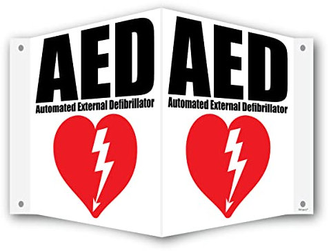 AED Schild 3D-Projektionsort im Inneren AED Schilder für Arbeitsplatz oder Wand