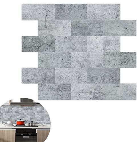 YRHome 10 fogli di adesivi per piastrelle 3D, in PVC, 34 x 29 cm, autoadesivi, per piastrelle, decorazione per piastrelle, impermeabile, per cucina, bagno, tipo E