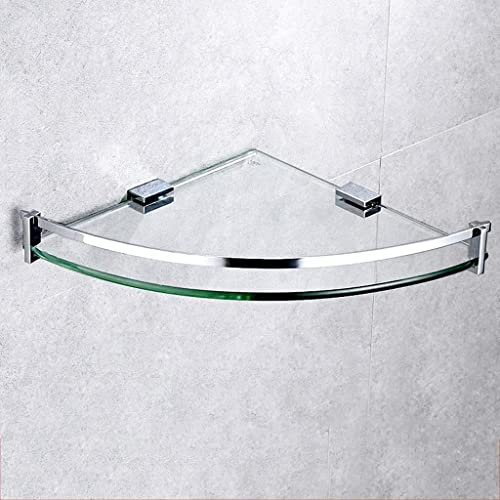 AKAZI Glas-Eckregal, Wandmontage, mit Geländer, 8 mm gehärtetes Glas, Bad-Aufbewahrung, hängender Organizer, für Dusche, Küche, Balkon (Size : 20cm) (20cm)