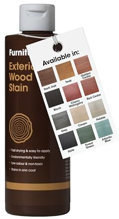 Exterior Wood Stain (Pebble) - Quick Drying and Easy-to-Apply - Concentrated Wood Stain for Outdoor Wood, Garden Furniture, Windows & Cladding - 250ml