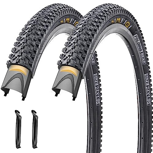 24/26/27,5 x 1,95 Zoll Faltrad Reifen mit 3 mm Anti-Pannensicher Schutz für Mountainbikes (24 x 1,95/2 Reifen)