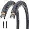 24/26/27,5 x 1,95 Zoll Faltrad Reifen mit 3 mm Anti-Pannensicher Schutz für Mountainbikes (24 x 1,95/2 Reifen)