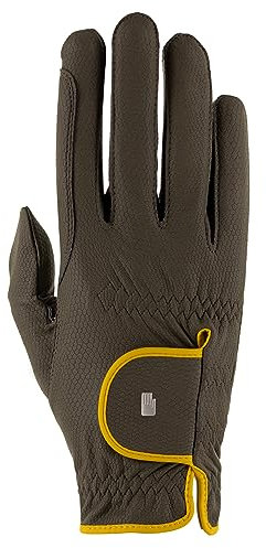 Roeckl Sports Reithandschuh Malta, Turnier Sommer Handschuh, Khaki/Senf 7.5