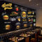 Wandbild Tapete, 3D Burger-Pizza-Fast-Food-Restaurant Selbstklebende Tapete Zum Abziehen Und Aufkleben Für Wohnzimmer, Schlafzimmer, Tv-Hintergrund, Büro, Restaurant, Mo 140 (Breite) x 70 (Höhe) cm