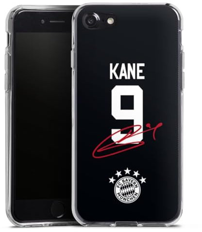 Silikon Hülle kompatibel mit Apple iPhone 7 Case transparent Handyhülle FC Bayern München Harry Kane Trikot