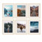 PHOTOLINI Marcos 40x50 cm madera MDF natural, set de 6 marcos para pósteres con paspartú 30x40 cm, cristal acrílico, para colgar y poner de pie, incluye accesorios - para fotos, láminas y pósteres