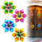DTYGUIXE Metall Blumen Wand 4 Stück Metall Blumen Wanddekorationen 18x18 cm Ornament Metall Floral 3D Blumenform Wandkunst Metall Gänseblümchen Dekorationen für Außenbereich, Garten