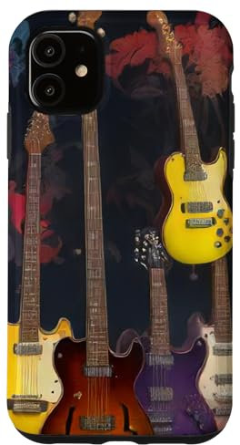 Hülle für iPhone 11 Electric guitars drawn in Picasso style