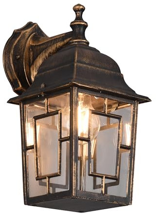 Trio Leuchten Außen Wandleuchte Volturno 205967128, Aluminium Druckguss, Glas klar, exkl. 1x E27, Rostfarbig Antik
