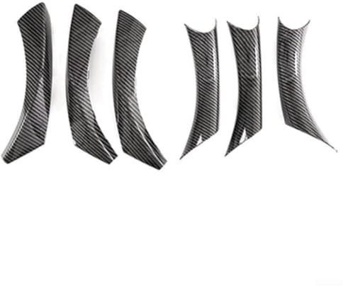 Oceanlend Interior Door Handle Trim, 6 PCS ABS Carbon Fiber Inner Door Handle Pull Cover Trim for -BMW 3 Series E90, E91, Black