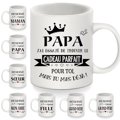 Tasses à café pour papa de la part de la Fille du Fils J'ai essayé de trouver le cadeau parfait pour toi mais tu m'as déjà Cadeau drôle de Noël pour la fête des pères Tasse à café pour papa (papa)