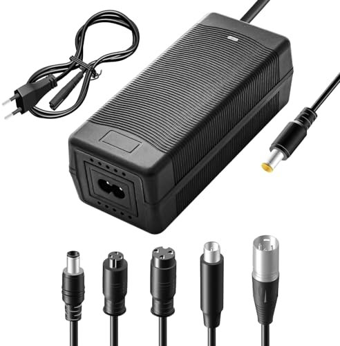 Yasco Lithium Battery Charger Multiple Plug for Electric Bicycle, Scooter, E-Bike, Boat, Xiaomi Li-ion Battery Charger Multiple Connector (42 V 2 A+6 Pieces Connector)