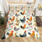 TACOKI Bettwäsche 140x200 Huhn, 3D Muster Huhn Bettwäsche Set Weich Kuschelig Mikrofaser Bettbezug mit Reißverschluss Bettbezüge + 2 Kissenbezug 80x80 cm 3548z