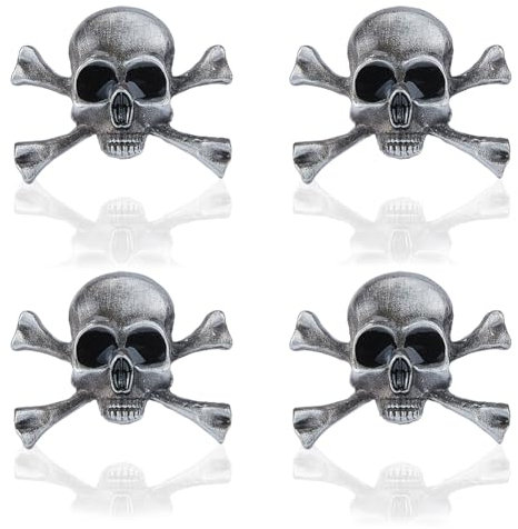 SUPERFINDINGS 4Pcs Broche tête de mort gothique Style Punk Broche Squelette Broche Tête de mort Squelette Broche tête de mort en alliage pour Homme Femme Manteau Veste en Tissu
