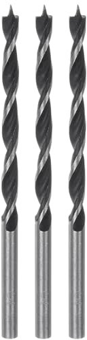 QUARKZMAN 3 Stück Brad Point Bohrer 3,5mm (9/32) Durchmesser Gerader Rund Schaft Bohrer Metrischer Brad Point 45mm (1,77) Bohrtiefe Spiral Twist Bohrer für Schreiner Kunststoff Gummi