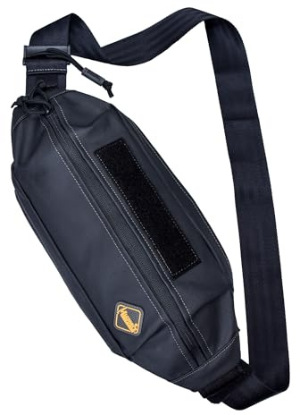MAGFORCE Taktische Gürteltasche City Traveler Hüfttasche für Herren – Reisen & Wandern, Leicht, Große Kapazität, Mehrere Taschen, Nylon-Mehrzweckbeutel mit Reißverschluss Mattschwarz, Größe M – 500D