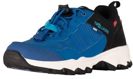 Trollkids Kids Trolltunga Hiker Low XT | Wasserdicht, Atmungsaktiv, Verstärkte Zehenpartie, Herausnehmbare Innensohle, Reflektierende Elemente, Griffige Laufsohle