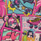 Stoff Meterware Baumwollstoff Lina Skater Comic Cartoon pink Schultüte