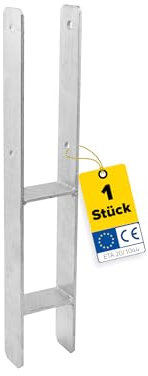 GRUNDLINE Support de poteau d'ancrage en H 9 x 9 - Ancrage de poteau - Support de poteau à sceller dans le béton - Pied de support - Chaussure de poutre - Support de poteau - Connecteur en bois
