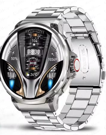 Men GPS Track Smart Watch 1.85 Inch Ultra HD AMOLED Screen 710 Mah Battery Bluetooth Call Smartwatch (Silver Steel Belt)