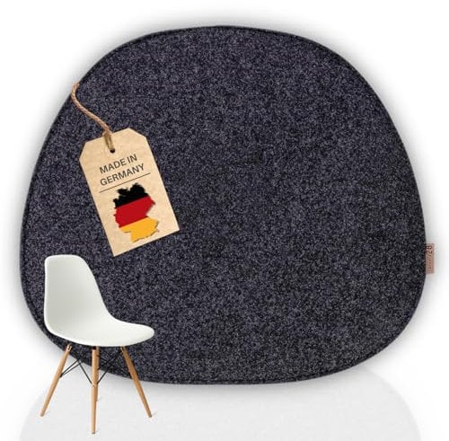 kontor28® - Designer Sitzkissen Filz handgefertigt Made IN Germany | Sitzkissen Stuhl 36 x 40cm aus rPET-Filz weiche und robuste Polsterung | Sitzauflage Stuhl für In- und Outdoor | anthrazit 1er-Set