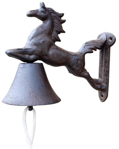 Vintage Gusseisen Türklingel - Dreidimensionales Pferd, Traditionelle Hängeglocke Mit Zugseil, Für Bauernhaus, Cottage & Gartentor