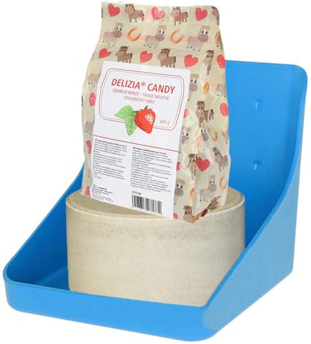 Pferde Leckstein Set – Mineral-Leckstein 750g mit Zink & Selen + Lecksteinhalter (15 kg) + Pferdeleckerlis 600g | Komplettset zur Mineralstoffversorgung & Belohnung