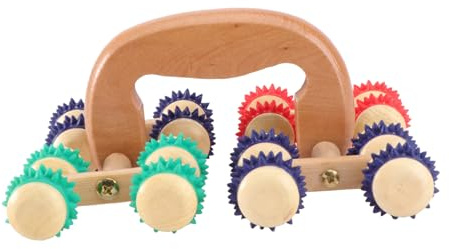 SOIMISS Effektiver Massage Roller für Zuhause und Reise Holz Ganzkörpermassagegerät mit 16 Holzrollen für Volle Entspannung und Hautstraffung zur Muskelentspannung Zufällige Farbe