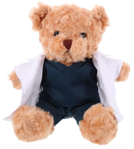 MOLUCKFU Weiches und Multifunktionales Plüsch Stofftier Arzt Teddybär mit Kuschelmaterial aus Plüsch und Pp Baumwolle Niedliches Geschenk für Zuhause und Büro