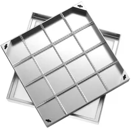 SXDQMX Couvercle de Regard 70x70, Plaque D'égout en Acier Inoxydable aux Cours, Facile à Inspecter et à Entretenir Grâce à sa Poignée(30 cm/12 in)