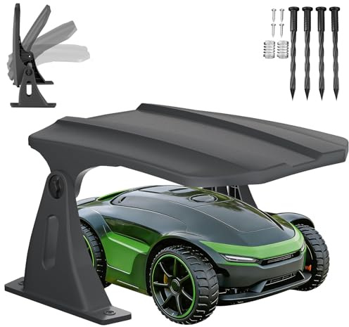 LZQ Garage pour robot tondeuse, résistant aux intempéries, résistant aux UV, abri de protection avec toit rabattable, toit de protection pour robot tondeuse, accessoire pour robot tondeuse à gazon