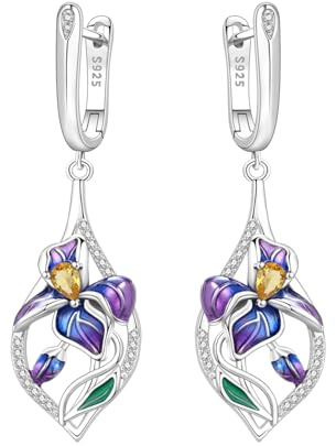 Ohrringe Silber 925 Hängend für Damen Ohrhänger aus 925er Sterlingsilber Ohrhänger mit Zirkonia Hypoallergene Ohrringe für Frauen Valentinstagsgeschenk Geburtstagsgeschenk