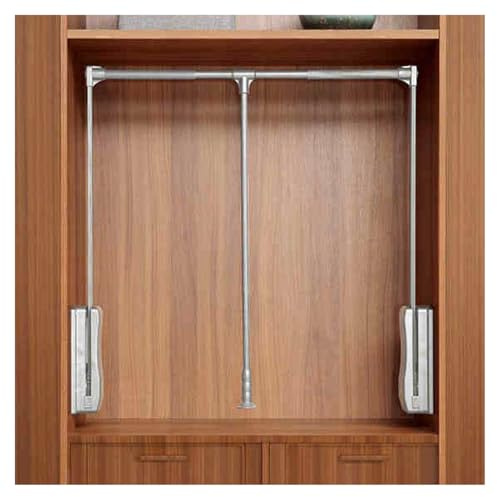 ISCBAFYX Kleiderstange zum Herunterziehen, anhebbarer Kleiderbügel aus Aluminiumlegierung für Schrank mit Einer Innenbreite von 21,65 bis 49,21 Zoll, zum Aufhängen von Kleidung, 22 Pfund