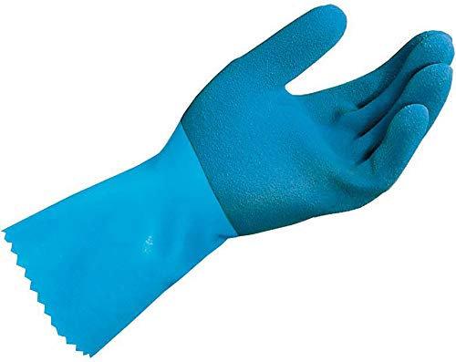 MAPA Professional, Jersette 301, Guanti in lattice resistenti alle sostanze chimiche, a prova di liquidi, pulizia e costruzione, guanti di protezione blu, taglia 6, 1 paio