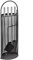 Lienbacher Kaminbesteck 344 - Anthrazit Grau beschichtet mit Griffen aus Edelstahl B/H/T = 23/66/15 cm